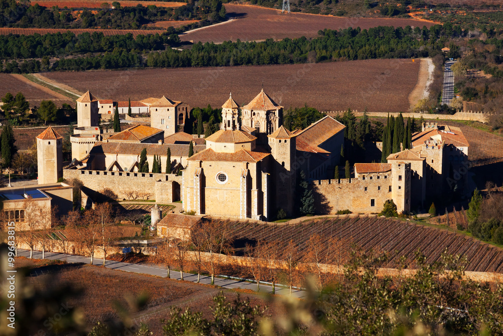  Poblet Monastery in winter. Catalonia, Spain