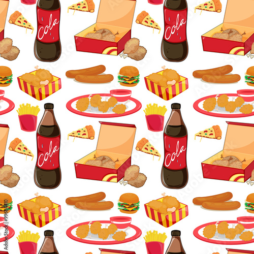 Seamless different kind of fastfood
