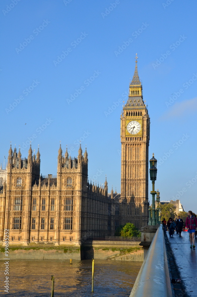 Big Ben Clock Tower at the Parliament house at city of Westminster, London England UK 