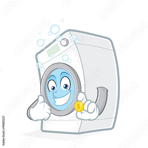 Washing machine holding a coin