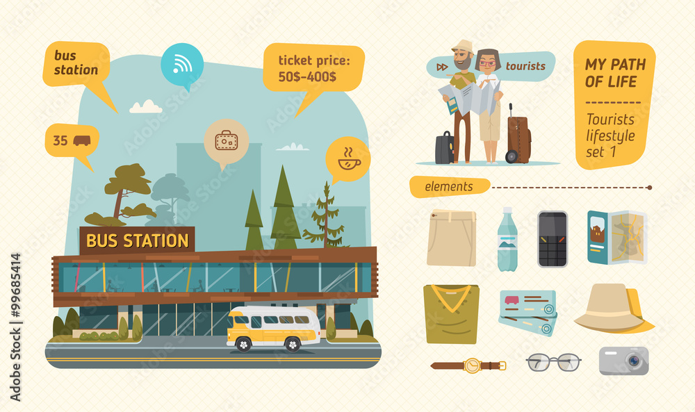 Obraz premium Bus station information