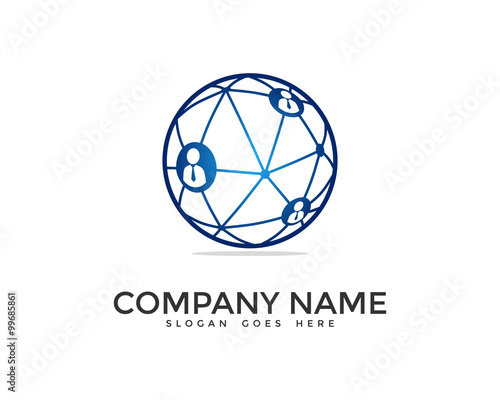 Global Team Network Logo Design Template