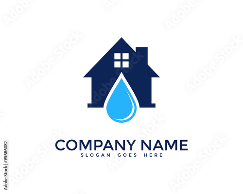 House Water Service Logo Design Template