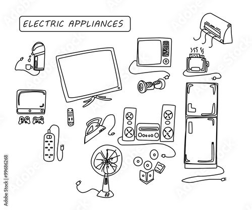 electric appliances set in home