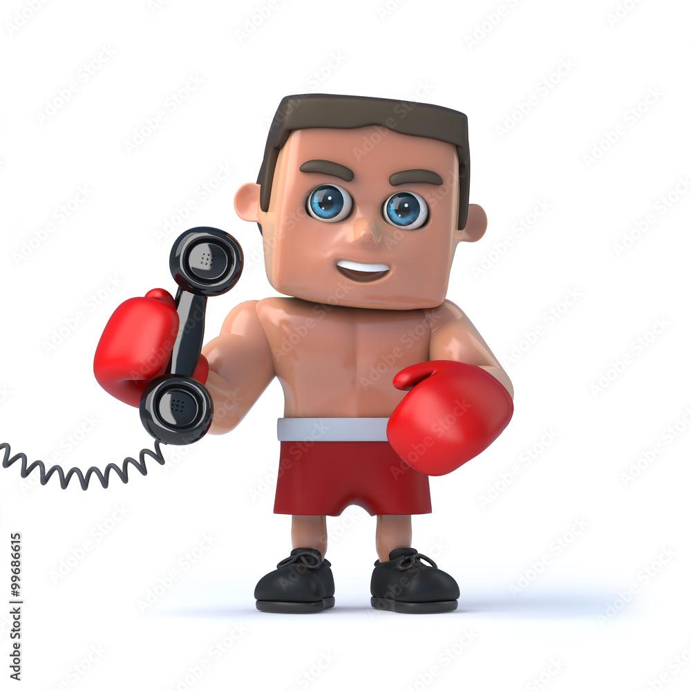 3d Boxer answer the phone