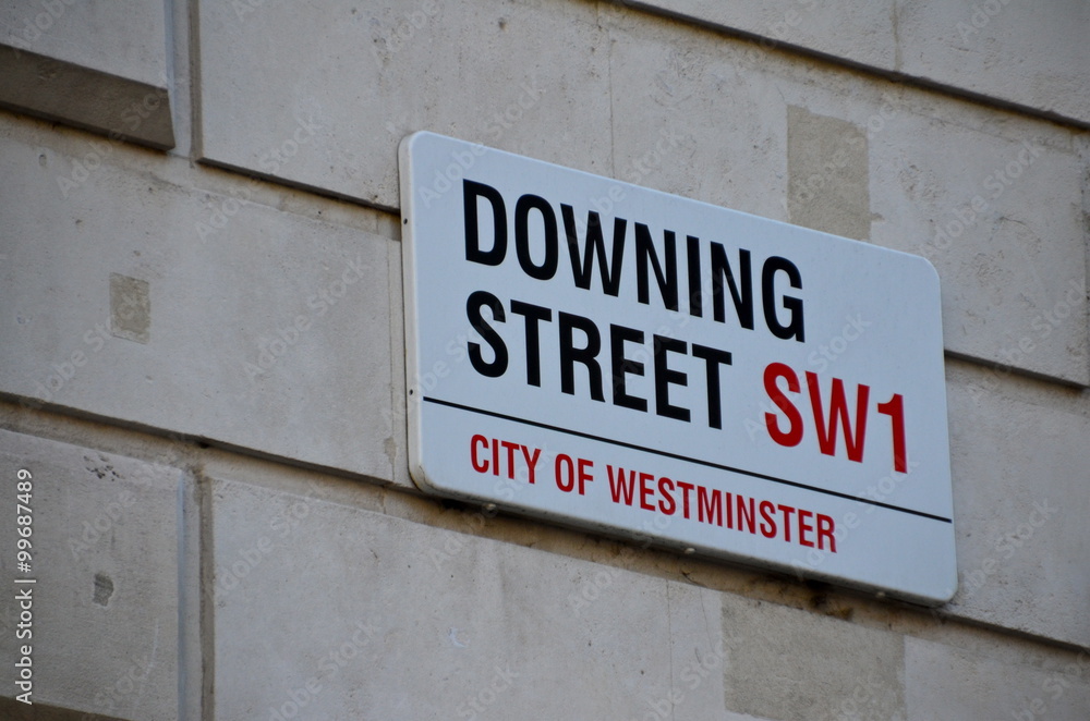 Downing Street's sign in Westminster. Downing St. has housed government leaders for over three hundred years.
Downing Street's sign in Westminster. Downing St. has housed government leaders for over three hundred years.