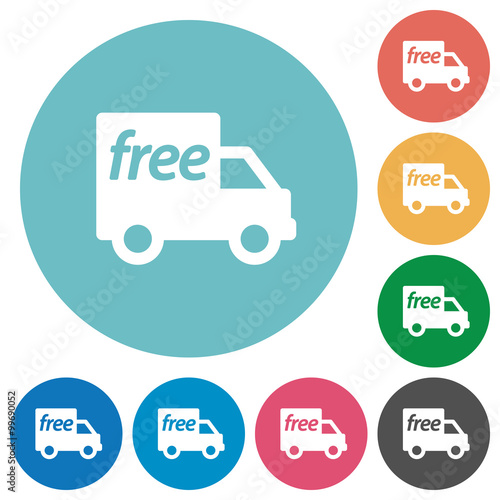 Flat free shipping icons