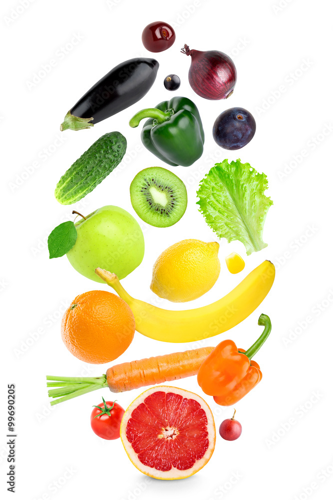 Naklejka premium Fruits and vegetables