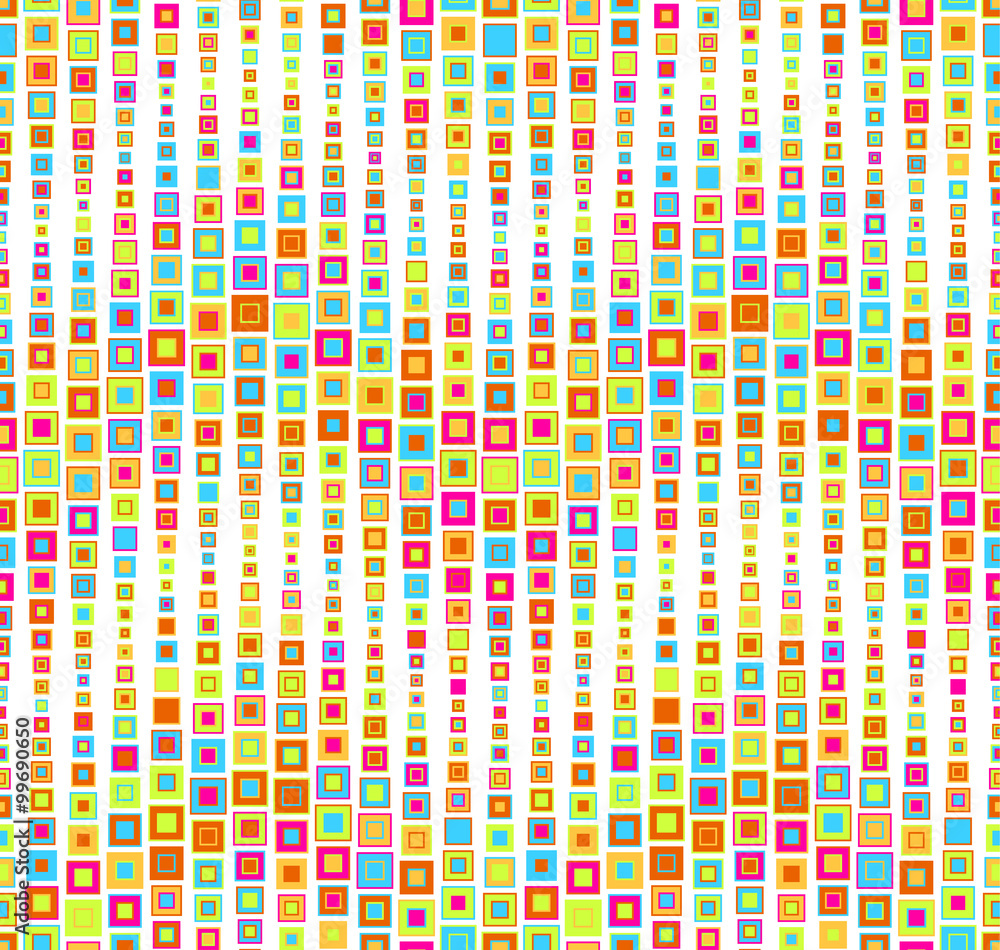 Seamless pattern on white background. Has the shape of a wave. Consists of geometric elements. In color. Seamless pattern on white background. Has the shape of a wave. Consists of geometric elements. In color.