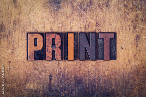 Fényképezés Print Concept Wooden Letterpress Type