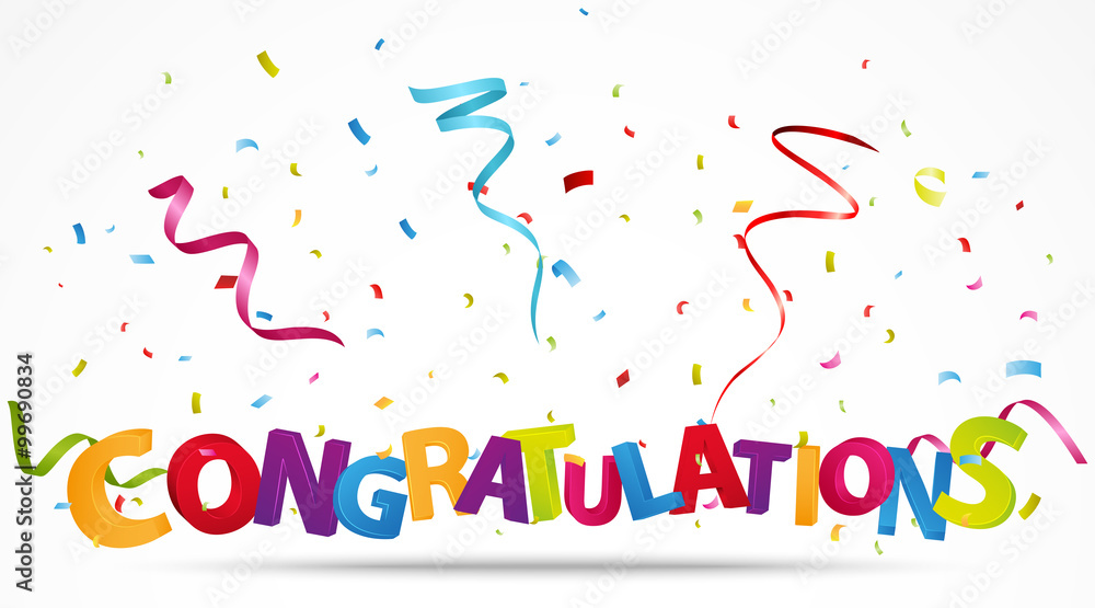 Congratulations with confetti Congratulations with confetti