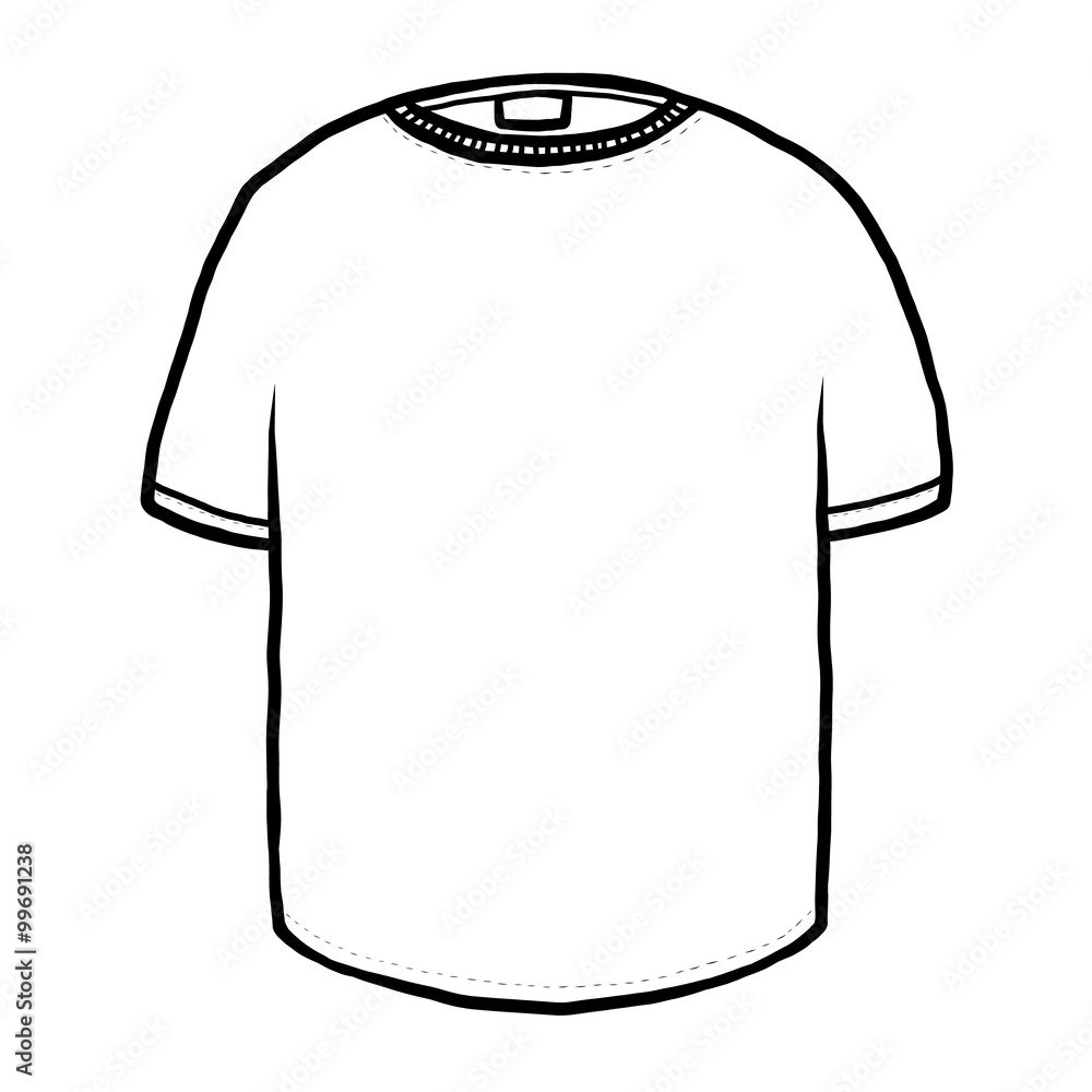 T-shirt / cartoon vector and illustration, black and white, hand drawn,  sketch style, isolated on white background. Stock Vector