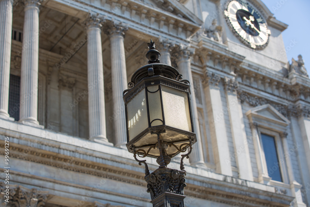 Lantern against of st. Paul's cathedral. London