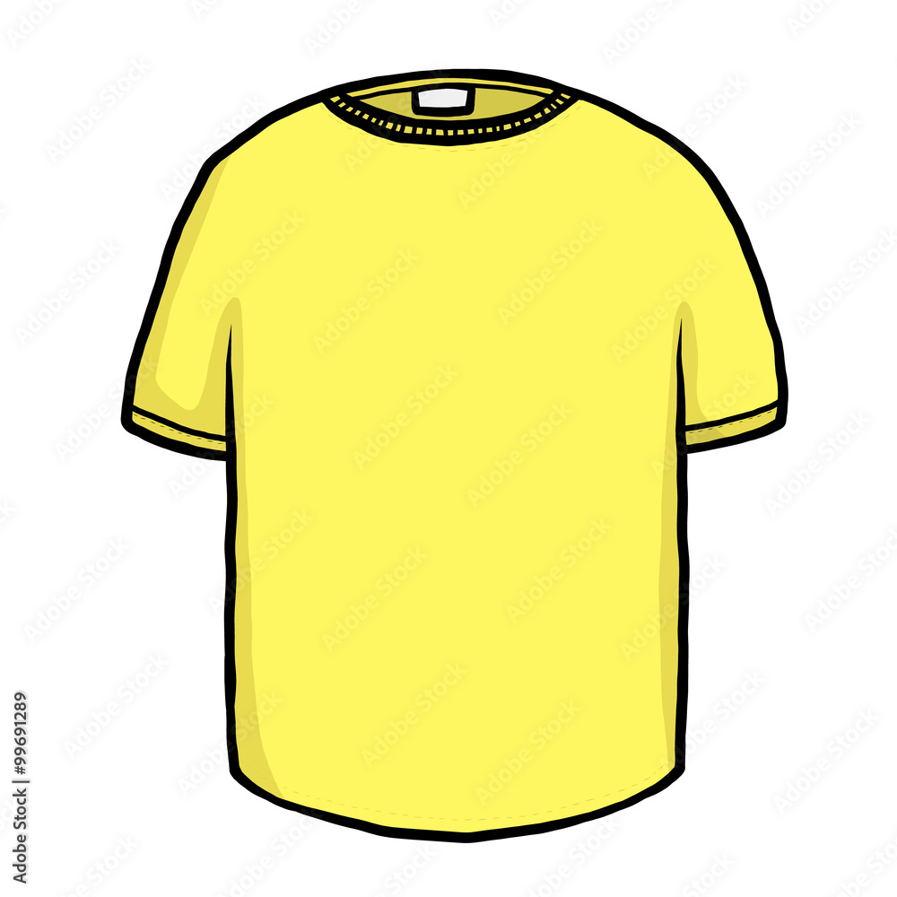 yellow T-shirt / cartoon vector and illustration, hand drawn style,  isolated on white background. Stock Vector