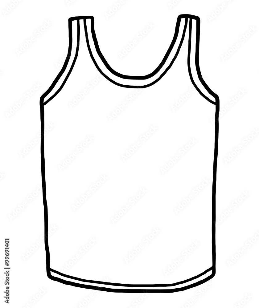 Ritueel Oceanië Laboratorium sport vest / cartoon vector and illustration, black and white, hand drawn,  sketch style, isolated on white background. Stock Vector | Adobe Stock