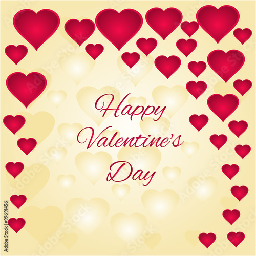 Valentines heart gold background vector