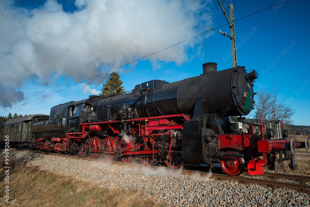Fototapeta premium 3-Seenbahn Schwarzwald Diese Lokomotive wurde im Jahr 1944 von der Wiener Lokfabrik Florisdorf gebaut.