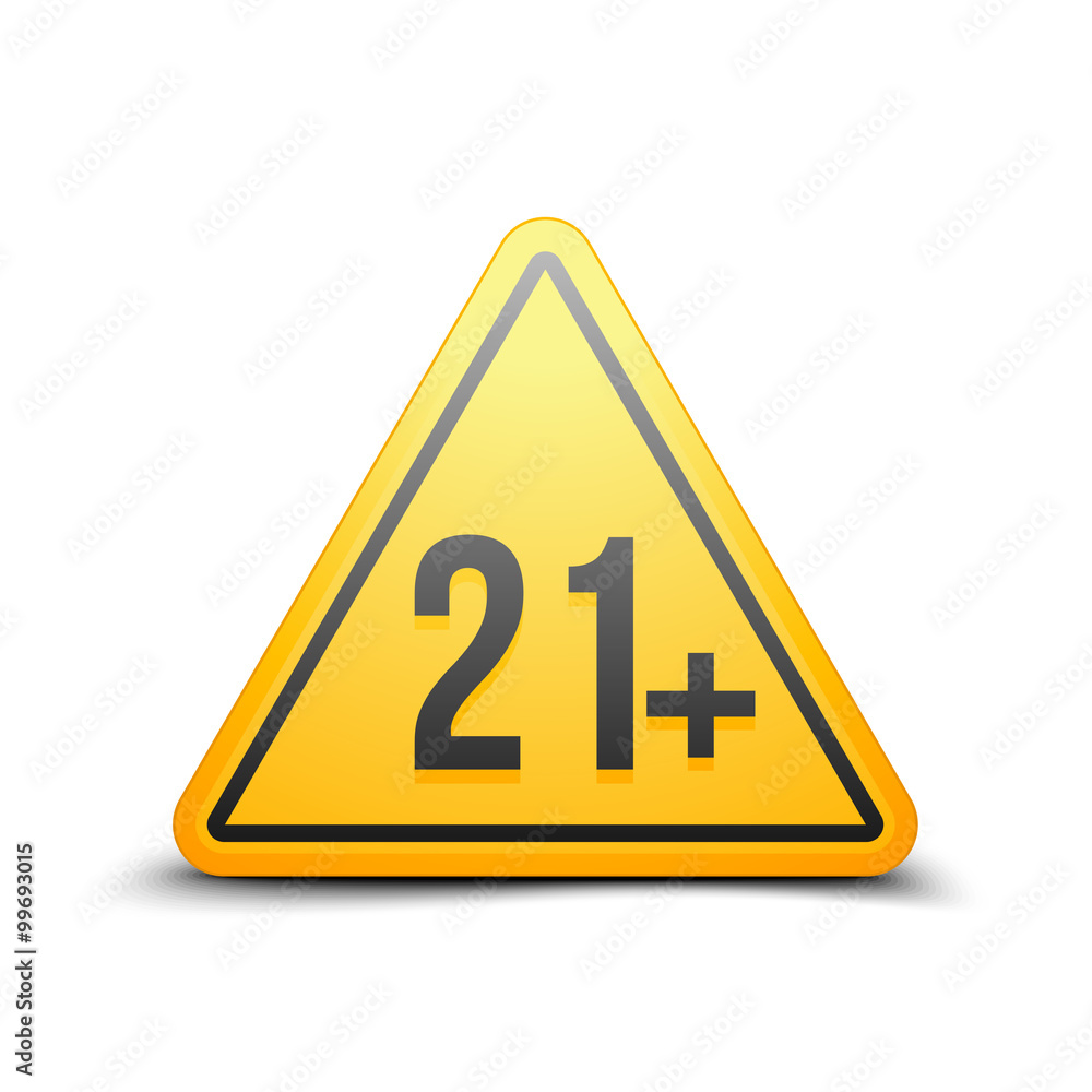 21+ attention sign 21+ attention sign