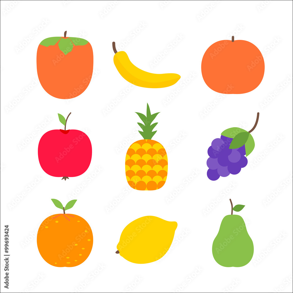 Fruits isolated over white Fruits isolated over white