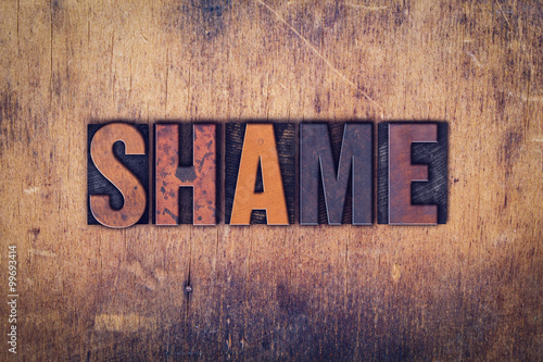 Photography Shame Concept Wooden Letterpress Type
