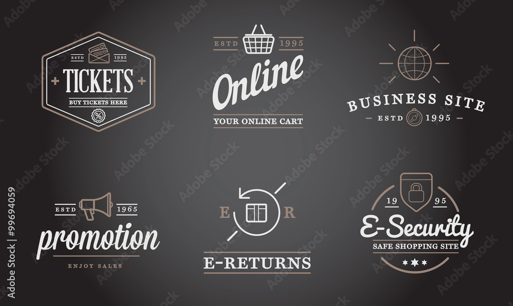 Set of Vector E-Commerce Icons Shopping and Online can be used as Logo or Icon in premium quality
