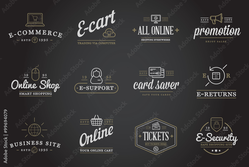 Set of Vector E-Commerce Icons Shopping and Online can be used as Logo or Icon in premium quality Set of Vector E-Commerce Icons Shopping and Online can be used as Logo or Icon in premium quality