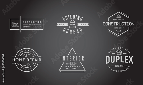 Set of Vector Construction Building Icons Home and Repair can be used as Logo or Icon in premium quality