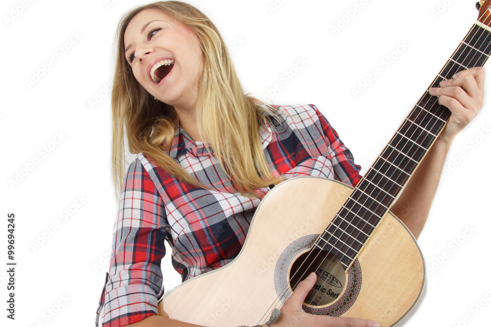 Fototapeta premium Gitarre spielen und lachen