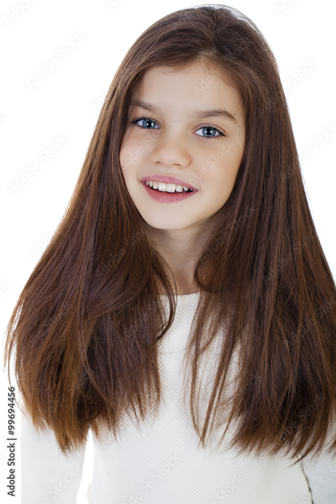 Portrait of a charming little girl smiling at camera Portrait of a charming little girl smiling at camera