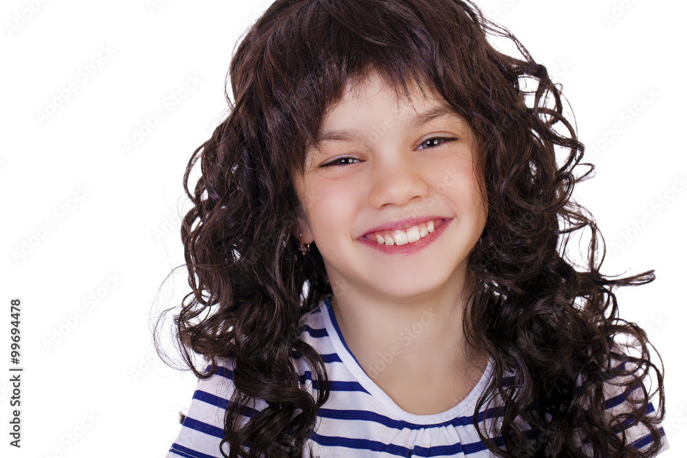 Portrait of a charming little girl smiling at camera Portrait of a charming little girl smiling at camera