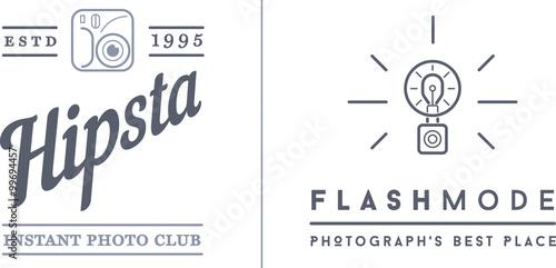 Set of Vector Photo Camera Photography Elements and Video Camera Icons Illustration can be used as Logo or Icon in premium quality