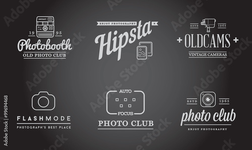 Set of Vector Photo Camera Photography Elements and Video Camera Icons Illustration can be used as Logo or Icon in premium quality