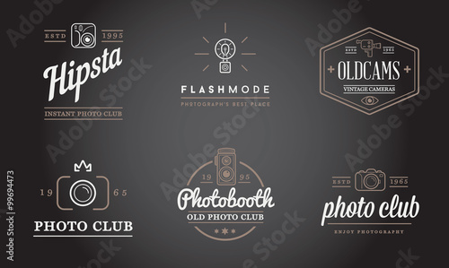 Set of Vector Photo Camera Photography Elements and Video Camera Icons Illustration can be used as Logo or Icon in premium quality