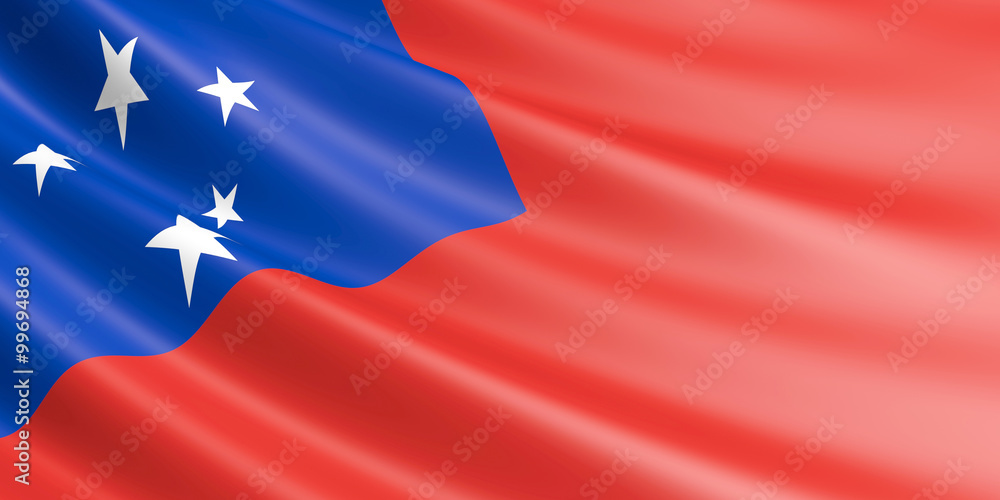Flag of Samoa waving in the wind. Flag of Samoa waving in the wind.
