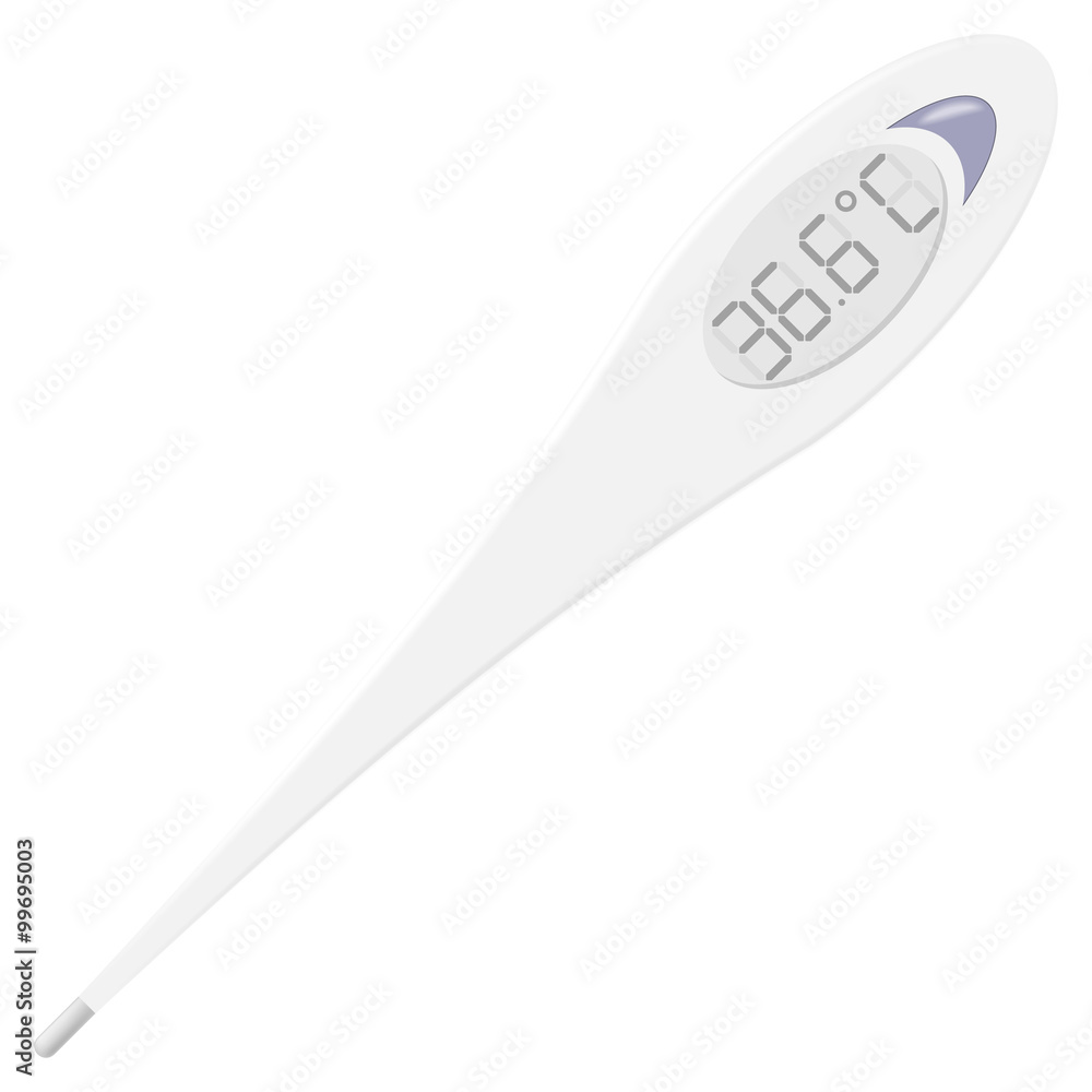 vector illustration of digital body thermometer, with big displa vector illustration of digital body thermometer, with big displa