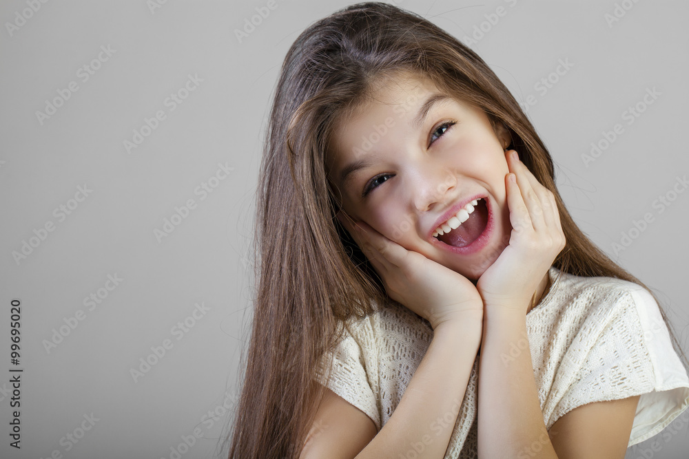 Portrait of a charming brunette little girl Portrait of a charming brunette little girl