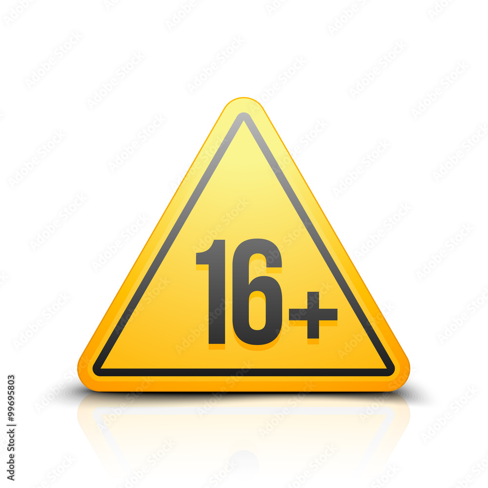 16+ attention sign 16+ attention sign
