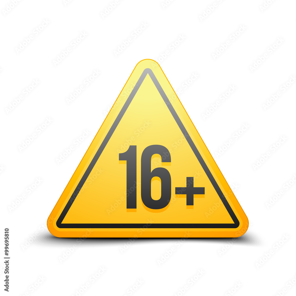 16+ attention sign 16+ attention sign