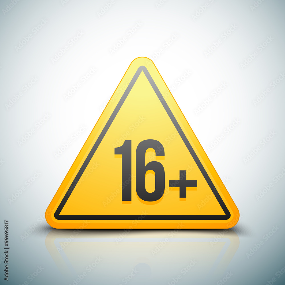 16+ attention sign 16+ attention sign