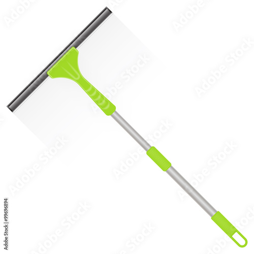 Vector illustration of rubber cleaner for window. with long hand