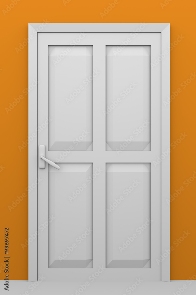 Closed white door Closed white door