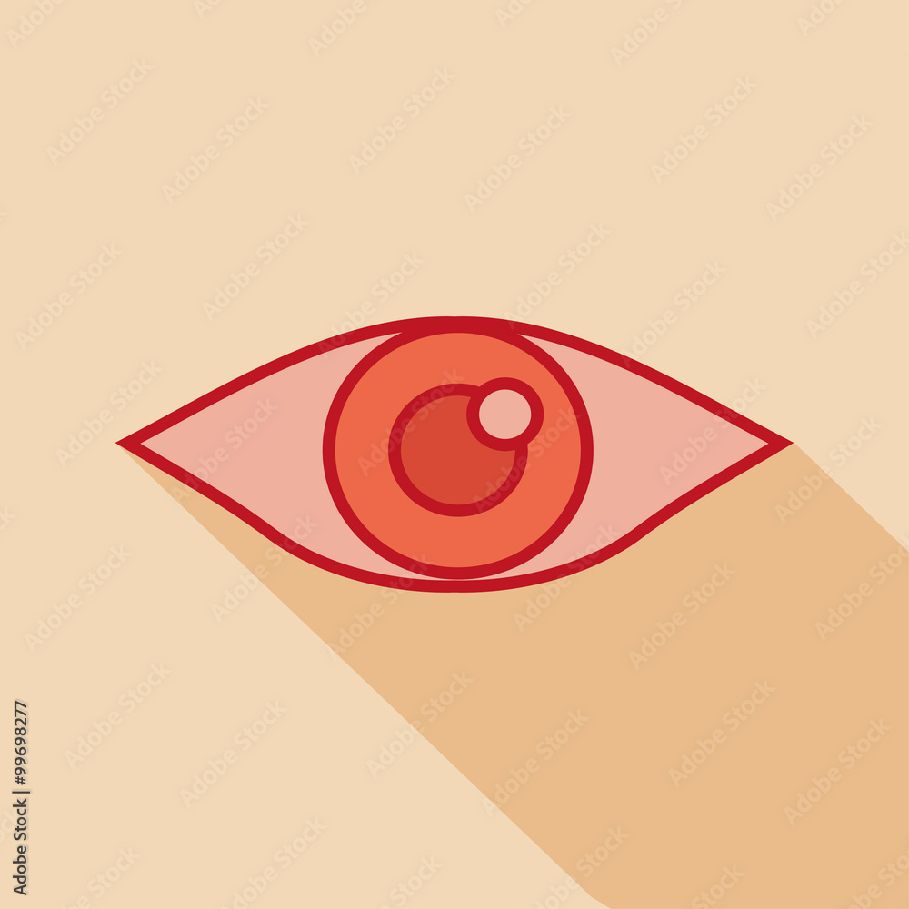 Human eye. Medical icon with long shadow. Health care Human eye. Medical icon with long shadow. Health care
