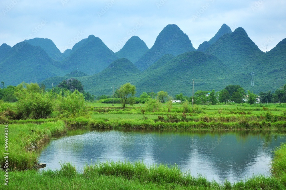 Beautiful rural scenery in Guilin,China
