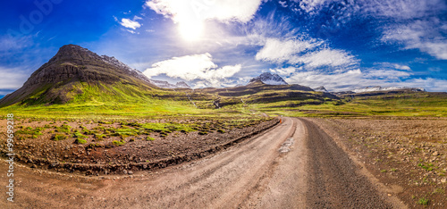 Panorama of road between mo...