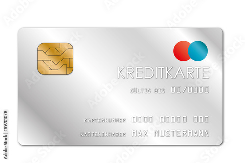 Silber glänzende Kreditkarte