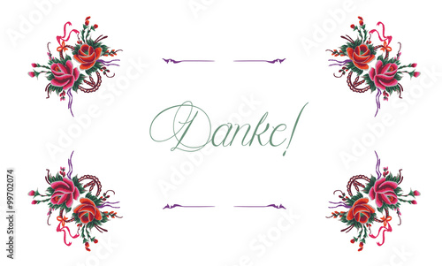 Blumenmuster - Danke