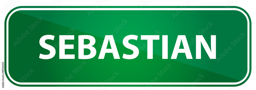 Popular boy name Sebastian on a green US traffic sign