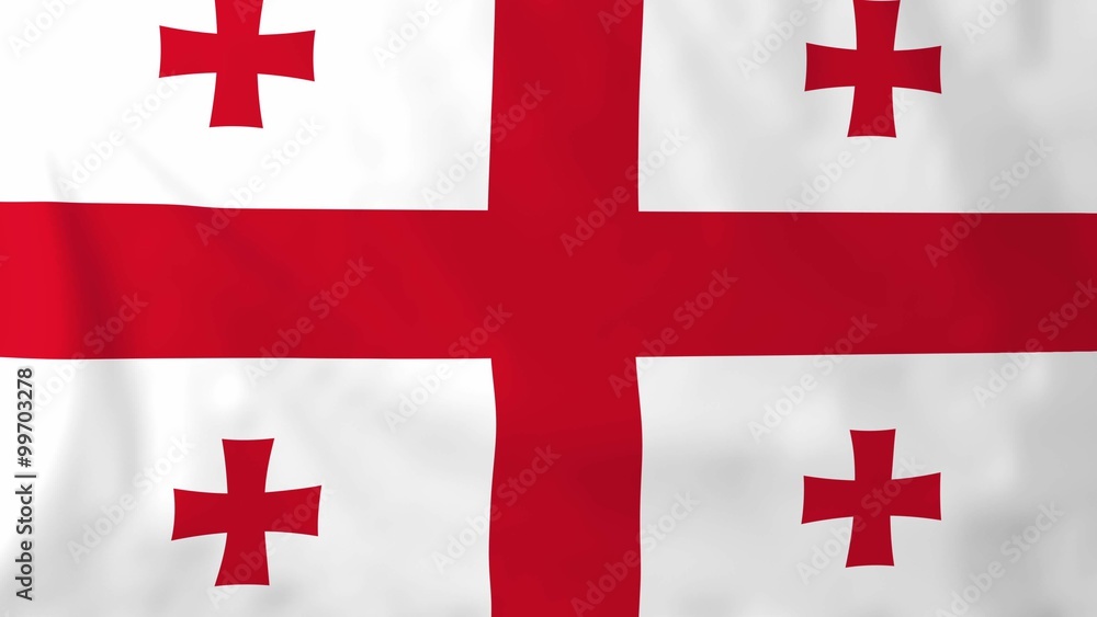 Flag of Georgia, slow motion waving. Rendered using official design and colors. Flag of Georgia, slow motion waving. Rendered using official design and colors.