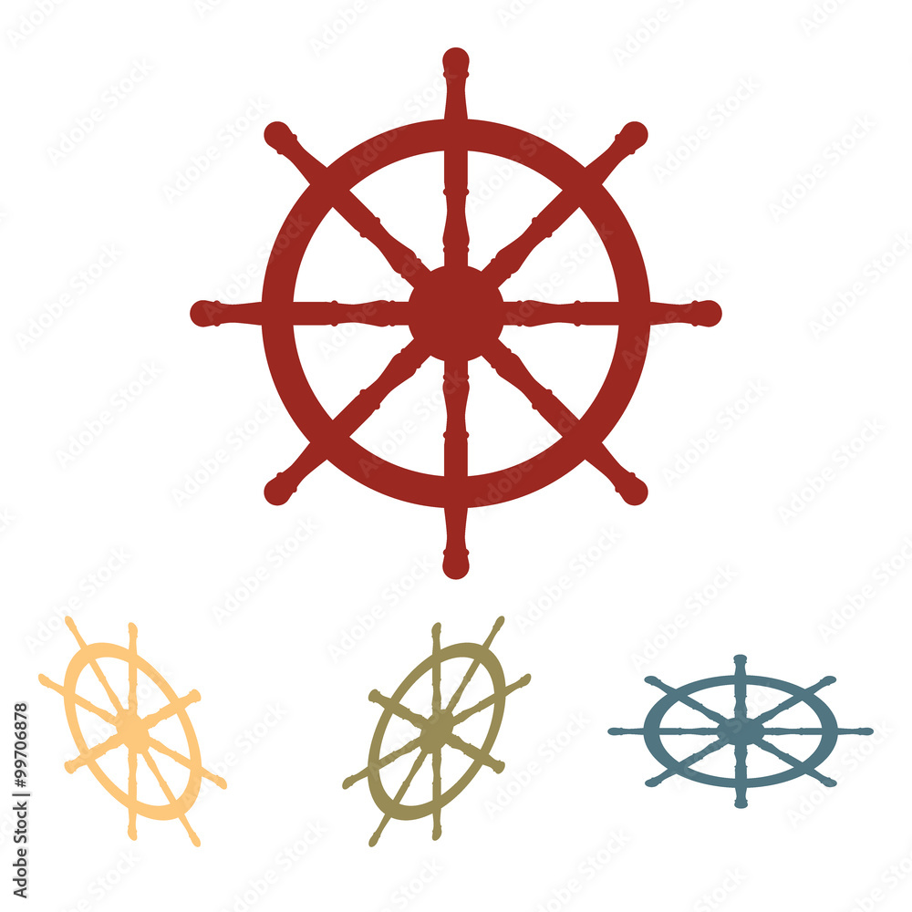 Ship wheel. Vector illustration set. Isometric effect Ship wheel. Vector illustration set. Isometric effect
