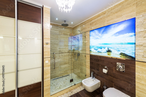 Interior design. Large Bathroom in Luxury Home